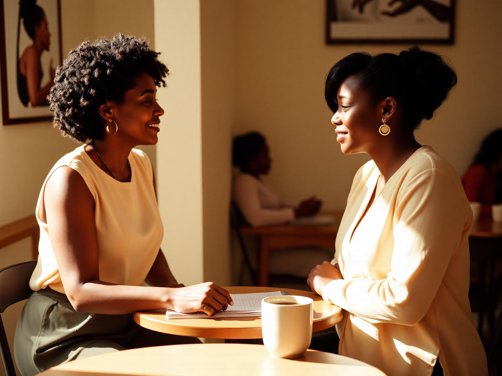 Two women in mentorship conversation